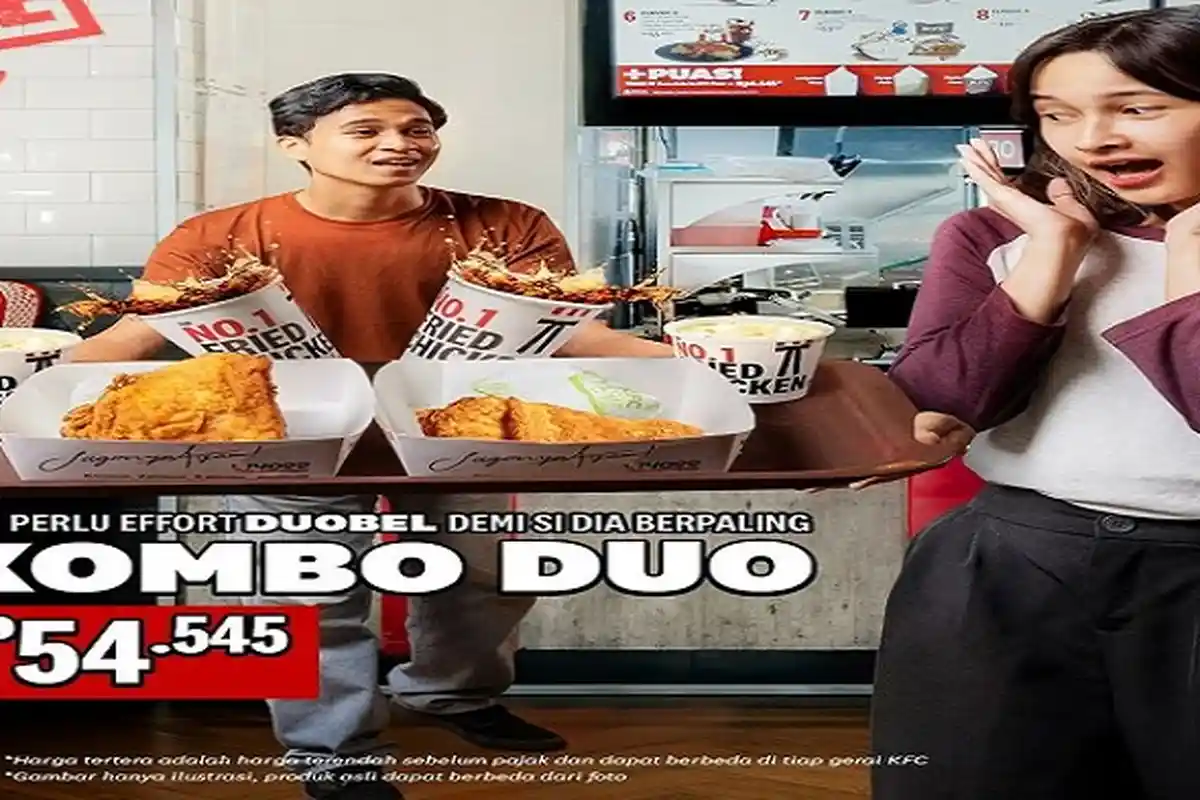 Promo KFC Minggu Ini, Paket Kombo Duo Ayam KFC, Cream Soup Bikin Ayang Penuh Senyum Hari Ini