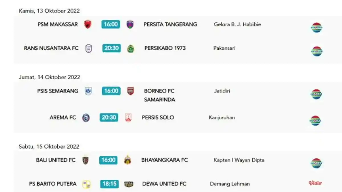 Perubahan Jadwal Liga 1 2022 Berdasarkan Rekomendasi FIFA, Update Persik vs Persib, PSIS vs Borneo