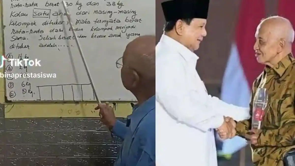 KISAH Guru Matematika Mbah Melan Raih Penghargaan dan Rp 100 Juta dari Prabowo, Sering Live Ngajar