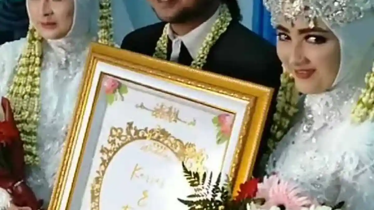 VIDEO Viral, Sosok Pria yang Nikahi 2 Wanita Cantik Sekaligus Ternyata Bukan Orang Sembarangan