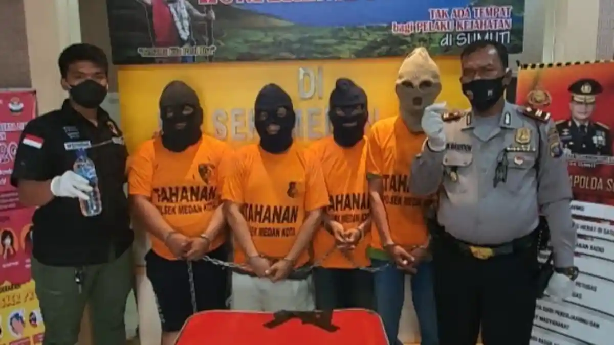 4 Pemuda Diringkus Polisi saat Lakoni Pesta Narkoba di Medan Maimun