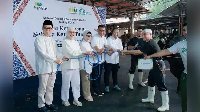 Rohis Pegadaian Wujudkan Satu Ketulusan Sejuta Kebermanfaatan, Distribusikan 4.500 Paket Daging