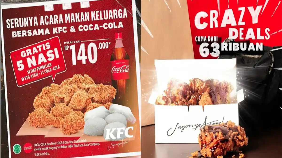 PROMO KFC Terbaru Hari Ini 8 Juni 2021, Beli 9 Potong Ayam KFC + 1 Liter Coca-cola Gratis 5 Nasi