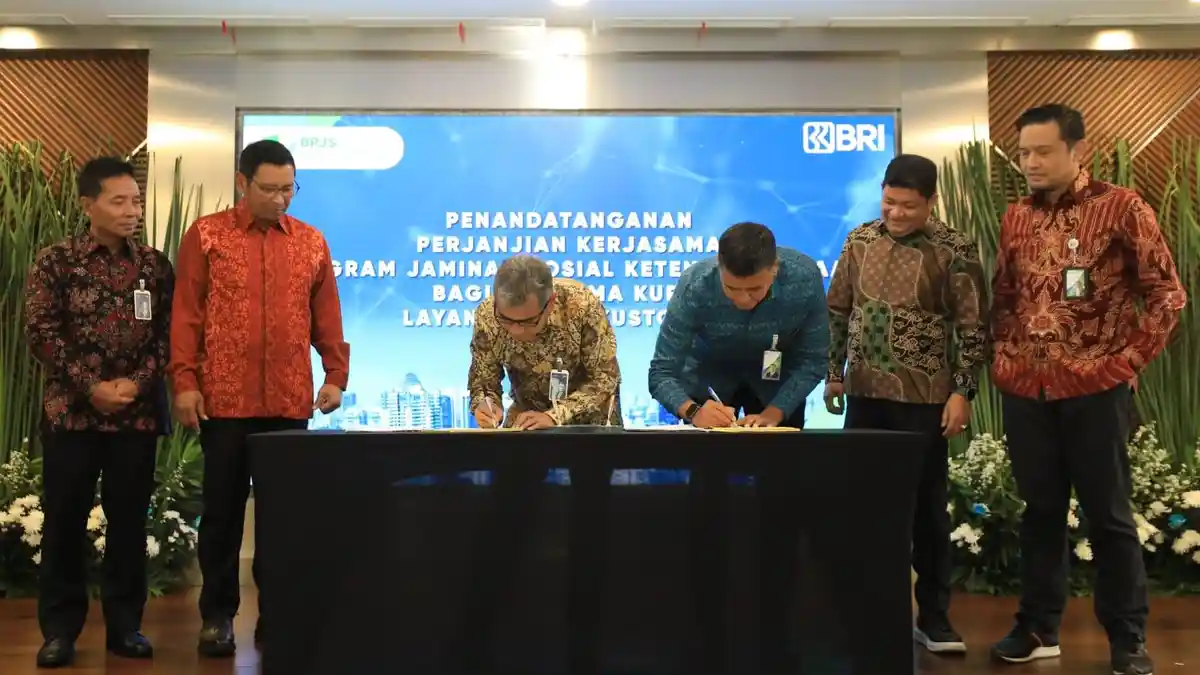 BRI dan BPJS Ketenagakerjaan Resmi Kerja Sama Terkait Program Jaminan Sosial bagi Penerima KUR