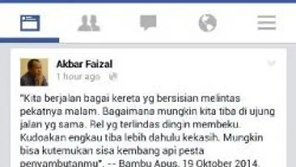 Jelang Pengumuman Kabinet, Akbar Faizal Curhat di Facebook