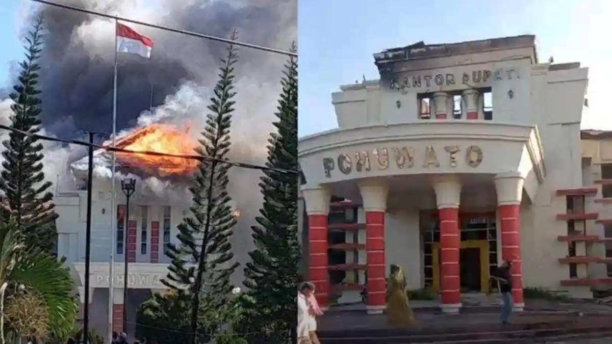 Tidak Hanya Kantor Bupati, Kantor DPRD Pohuwato Gorontalo Juga Dibakar Pengunjuk Rasa