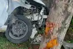 Mobil yang Menabrak Pohon dan Kemudian Masuk ke dalam Selokan Sedang Melaju dalam Keadaan Kencang
