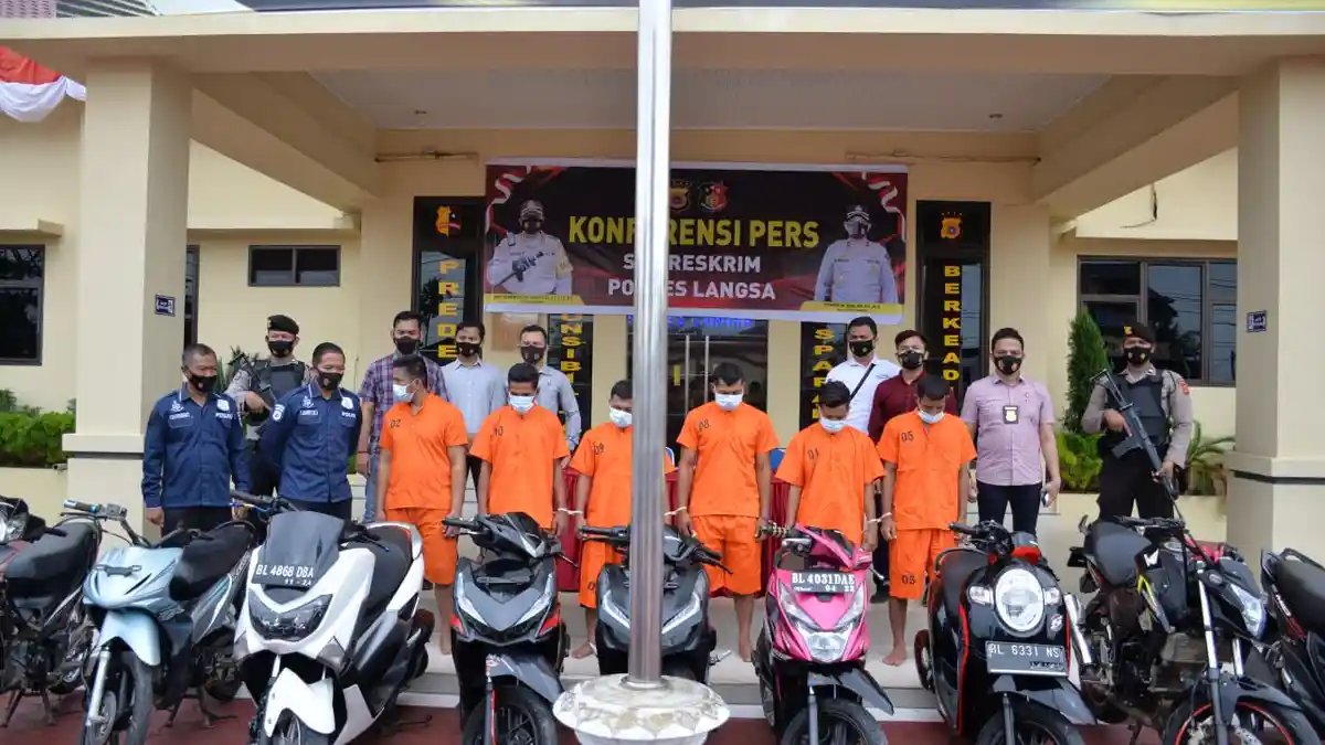 10 Unit Sepeda Motor Disita Polres Langsa, Jika Ada Kehilangan Silahkan Cek, 6 Tersangka Diamankan
