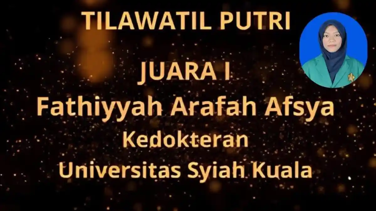 Fathiyyah Arafah dari FK USK Juara 1 Tilawah Al-Qur'an Tingkat Mahasiswa Nasional