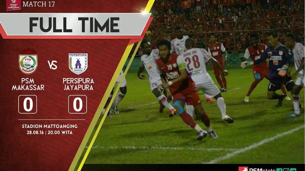 Klasemen Sementara ISC 2016, PSM Makassar di Posisi 12