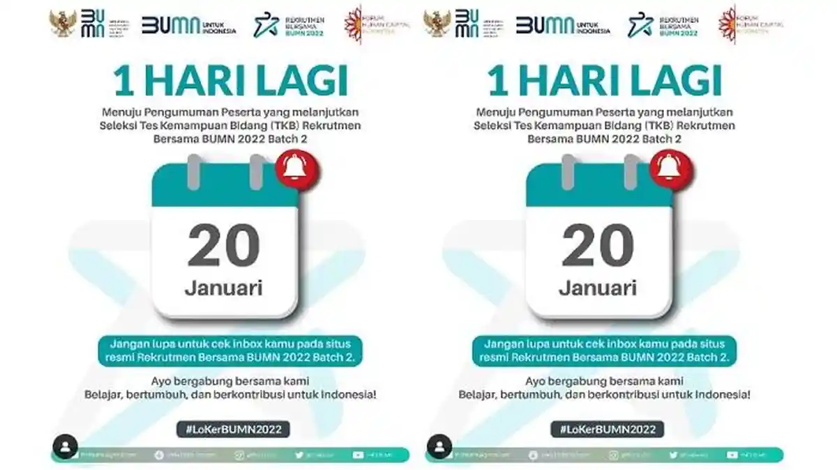 Cara Cek Pengumuman Peserta yang Ikut Seleksi TKB Rekrutmen BUMN 2022 Batch 2