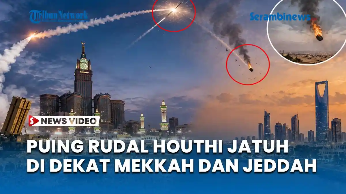 Video - Berhasil Dicegat Pertahanan Udara Saudi, Puing Rudal Houthi ...