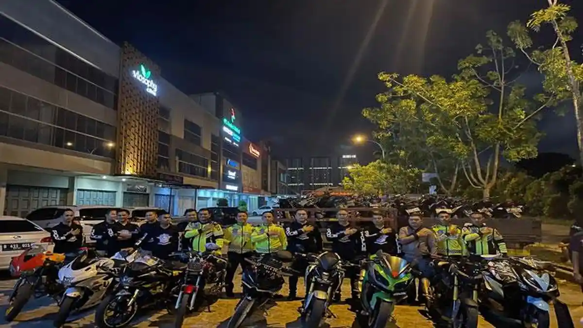 Polisi Jaring Puluhan Kendaraan Knalpot Brong di Batam Saat Bubarkan Balap Liar