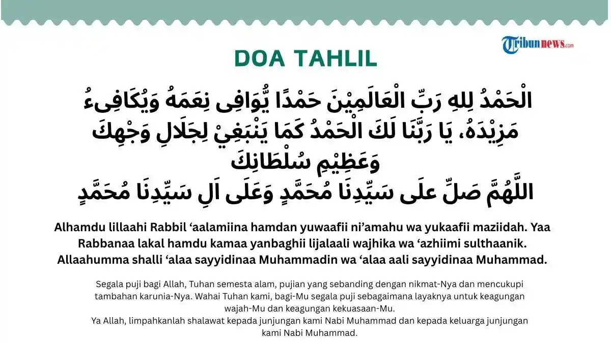 Doa Tahlil dan Urutannya dari Awal sampai Akhir, Mudah Dibaca