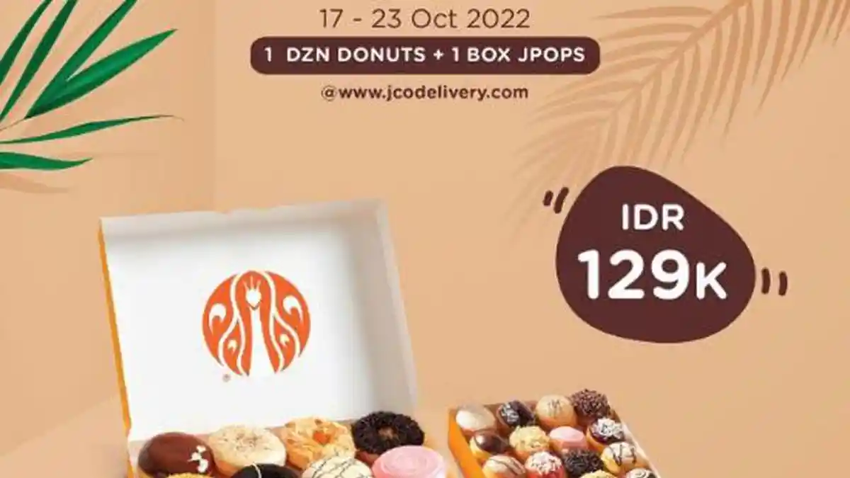 Promo JCO Hari Ini 23 Oktober 2022, 1 Dzn Donuts + 1 Box JPops Rp129 Ribu