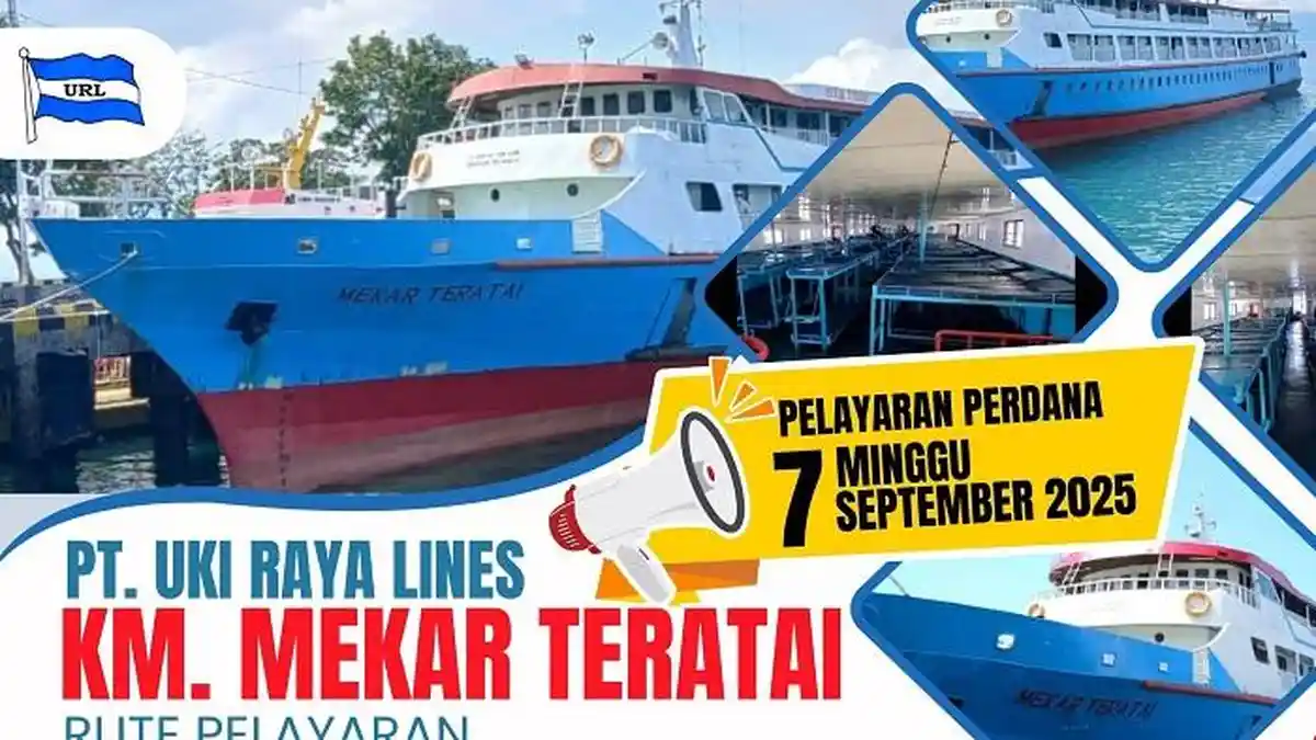 Jadwal dan Harga Tiket Kapal Rute Kendari - Wanci, KM Mekar Teratai Mulai 7 September 2025