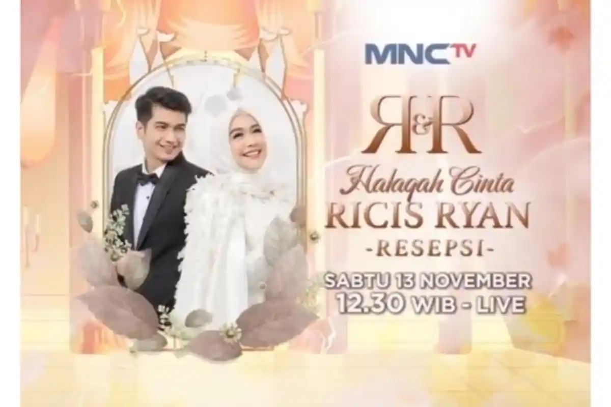Streaming Resepsi Nikah Ria Ricis dan Teuku Ryan, Tayang Pukul 12.30, Rossa dan Pasha Ungu Tampil