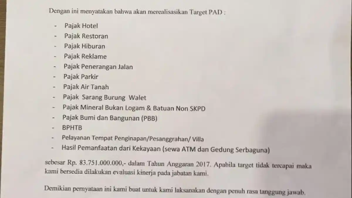 Komitmen Capai PAD, Kepala SKPD di Maros Tandatangani Surat Penyaataan
