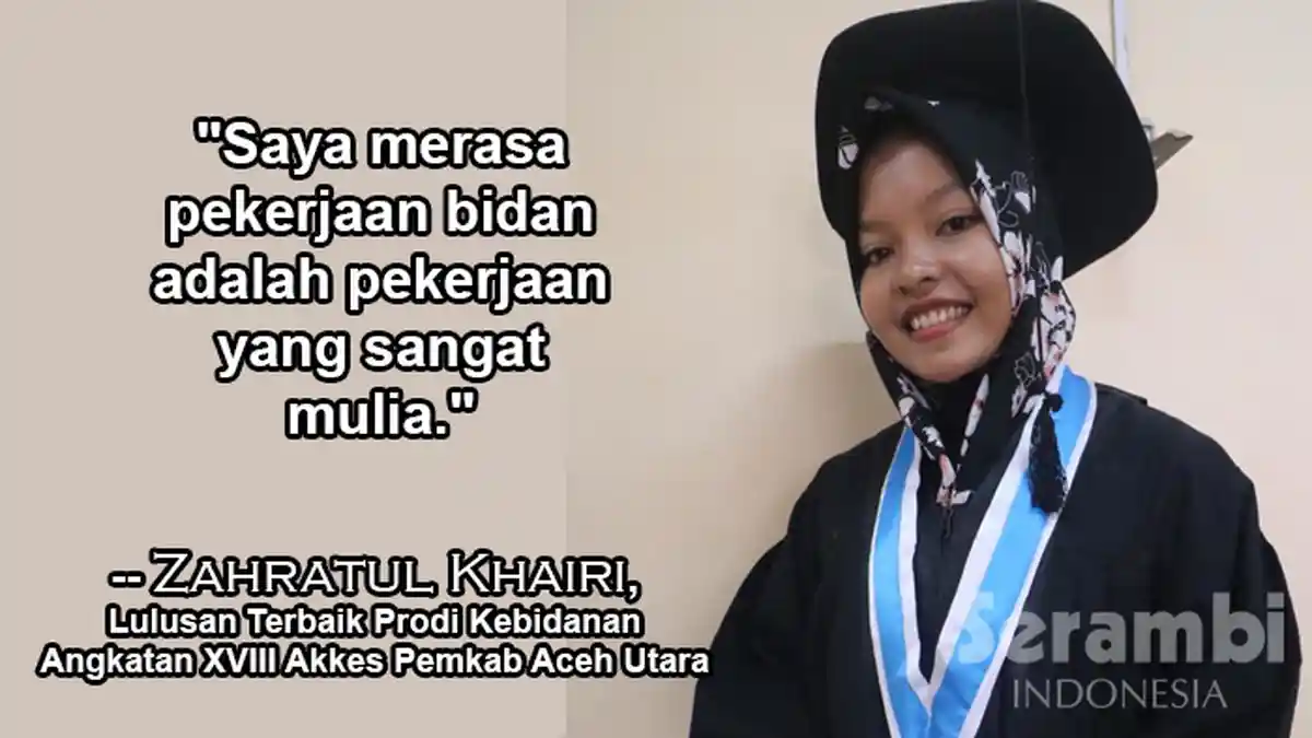 Zahratul, Lulusan Bidan Terbaik di Akhir Riwayat Akkes Pemkab Aceh Utara