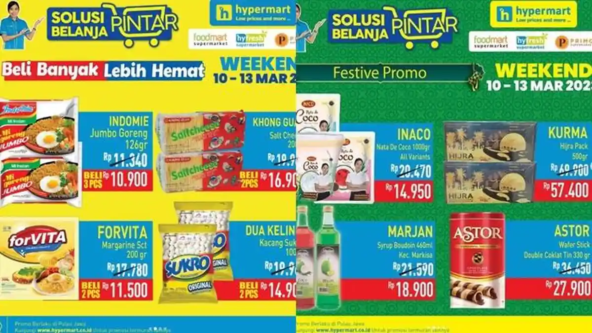 Promo Hypermart Hari ini Senin 13 Maret 2023, Belanja Mie Instan, Sirup hingga Kurma Super Murah