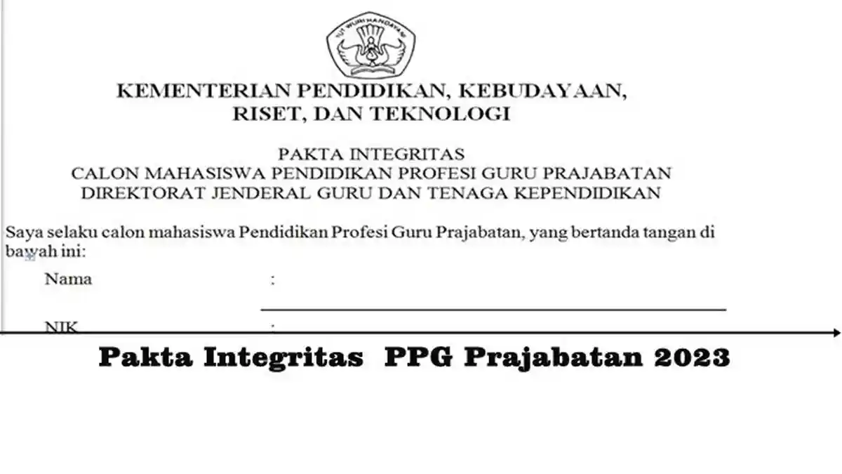 Contoh Pakta Integritas untuk Daftar PPG Prajabatan 2023 Gelombang 2, Ada File PDF