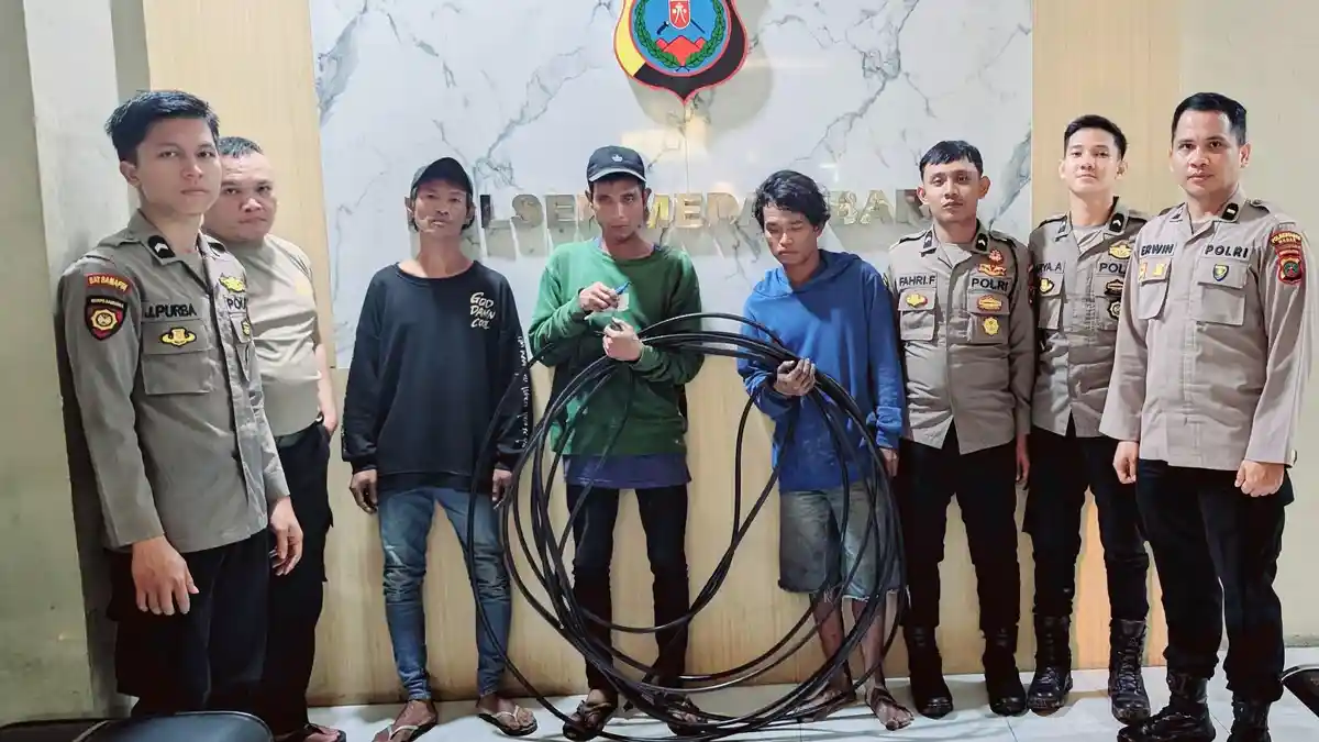 Sigap! Tiga Pelaku Pencurian Kabel Telkom Diamankan Tim Patroli Medan