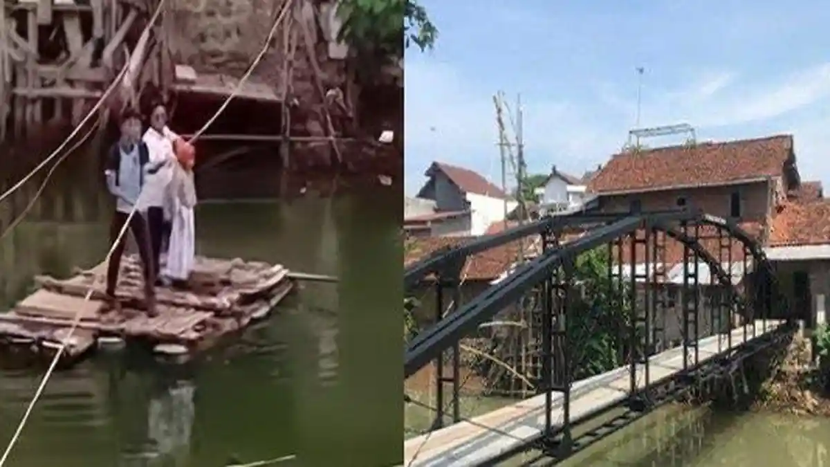 PENAMPAKAN Sunardi Naik Rakit Saat Akses Rumahnya Ditutup Tetangga ...