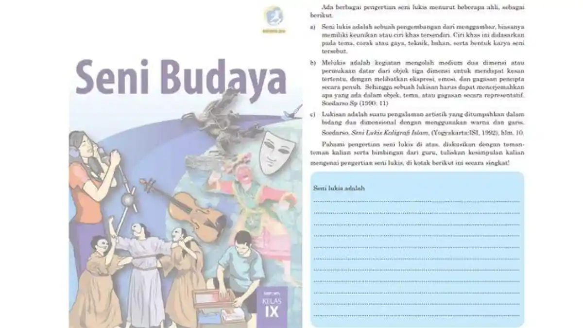 Kunci Jawaban Seni Budaya Kelas 9 Halaman 4, Menjelaskan Pengertian Apa Itu Seni Lukis?