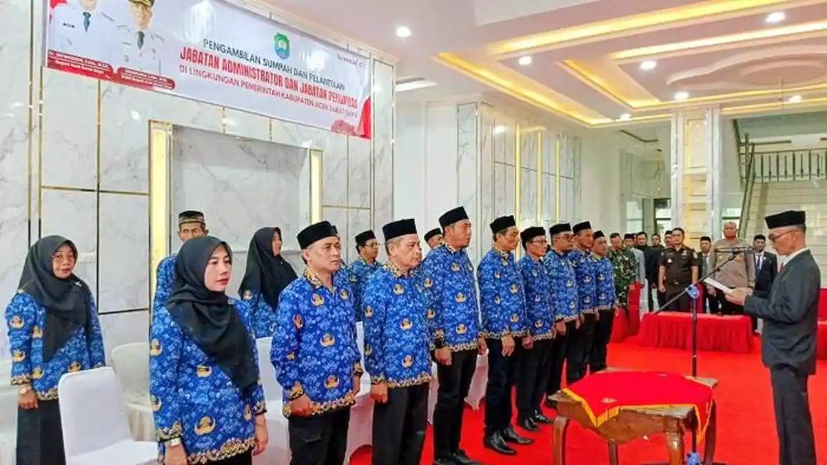 Wabup Abdya Lantik 17 Pejabat Eselon III dan IV, Berikut Posisi dan Nama-namanya
