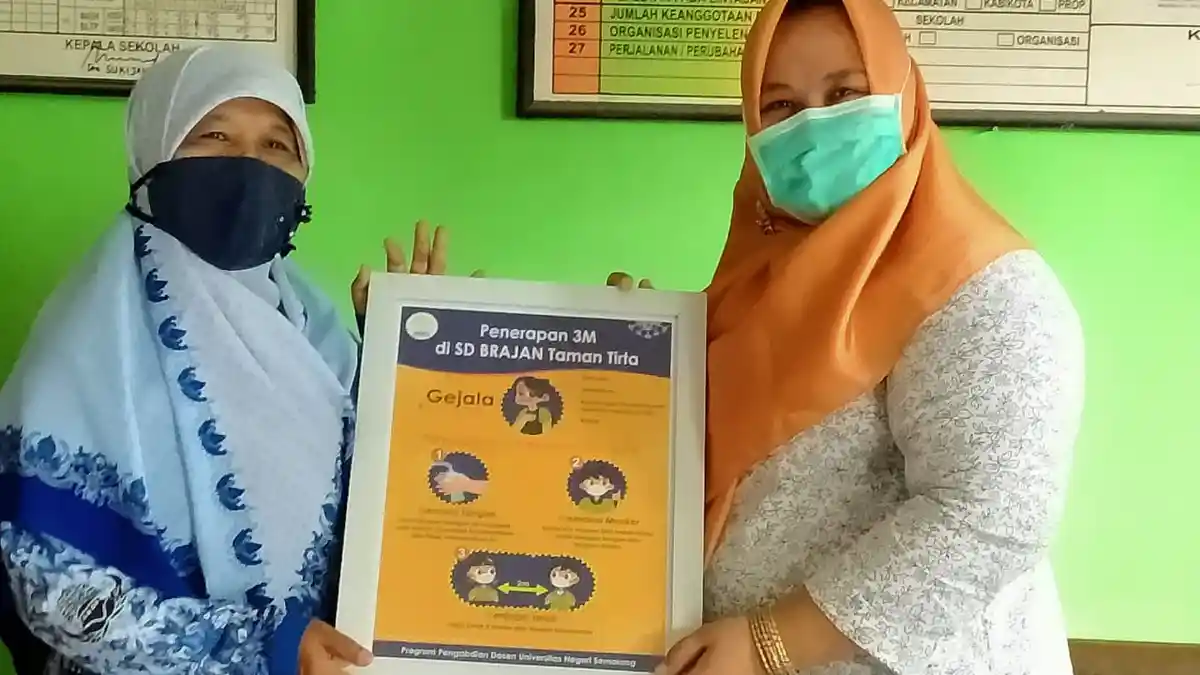 Tim Ilmu Kesehatan Masyarakat Unnes Dampingi Upaya Pencegahan Covid-19 di SD Bantul