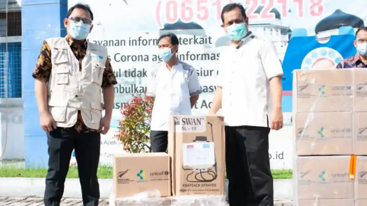UNICEF Bantu 33 Alat Disinfeksi dan 1.000 Hygiene Kits untuk Pemerintah Aceh Tangani Covid-19