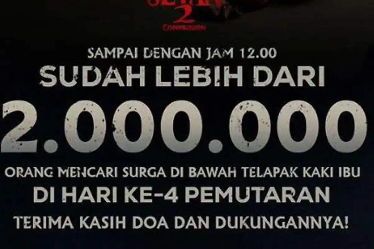 Pengabdi Setan 2: Communion Tembus 2 Juta Penonton, Ini Daftar Bioskop yang Pakai Subtitle