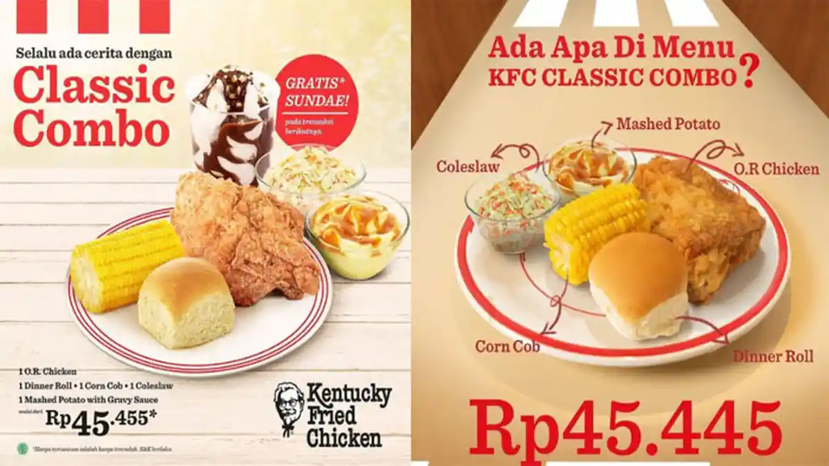 UPDATE PROMO KFC Hari Ini 6 Juli 2021, Nostalgia dengan KFC Classic Combo Mulai Rp 45.445 Saja