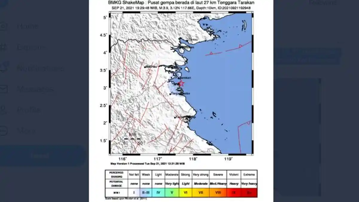 Gempa Goyang Tarakan Kaltara Baru Saja, BMKG Sebut Berpusat di Laut