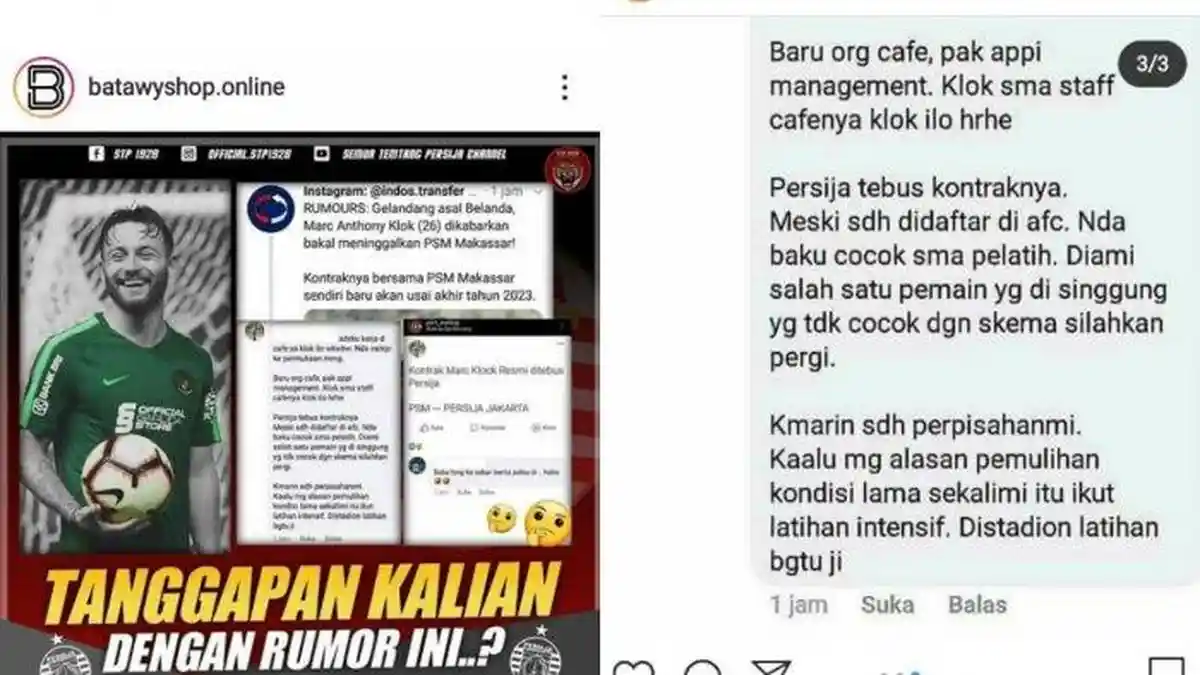 Marc Anthony Klok Bakal Berseragam Persija dan Tingalkan PSM Ramai di Sosial Media