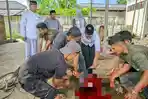 Hari Raya Idul Adha, Kapolres Lhokseumawe Sembelih Langsung Hewan Kurban di Mapolres