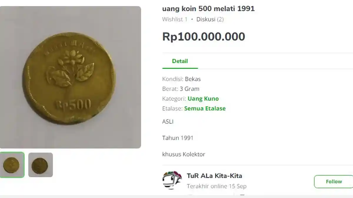 Uang Koin Rp 500 Tahun 1992 Dijual Rp400 Juta, Kolektor Ungkap Harga Sebenarnya