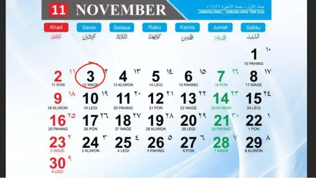 Kalender 2025: Deretan Peringatan pada Tanggal 3 November, Intip Daftar Sisa Hari Libur Nasional