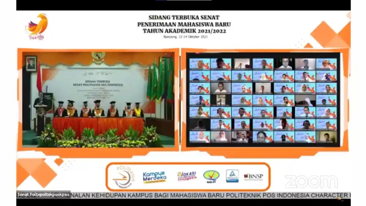 Poltekpos Menggelar Sidang Terbuka Senat Dalam Rangka Pengukuhan Mahasiswa Baru TA 2021/2022