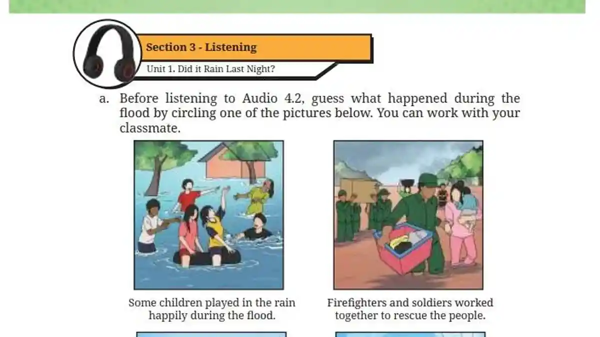 Kunci Jawaban Bahasa Inggris Kelas 8 Halaman 190 191 192 193 194 Kurikulum Merdeka, Section 3: Flood