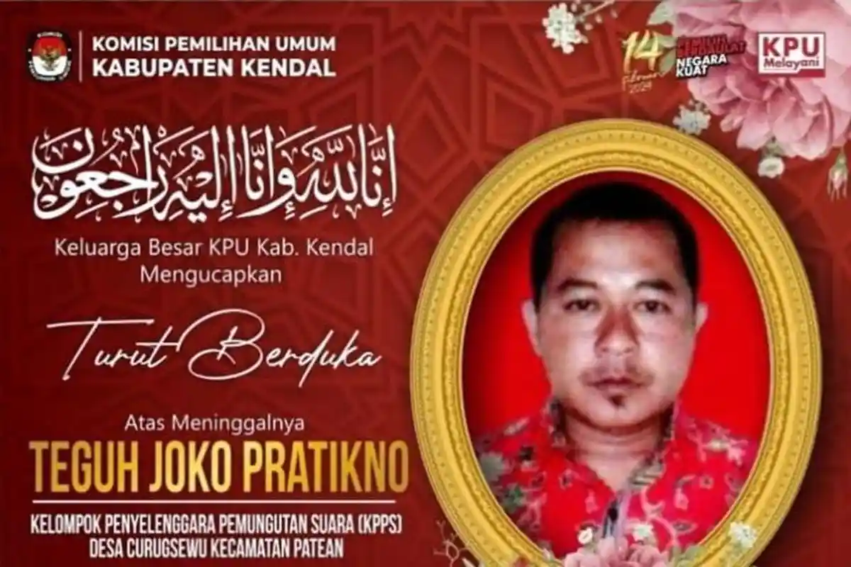 Teguh Joko Pratikno Anggota KPPS TPS 11 di Kendal Meninggal Dunia