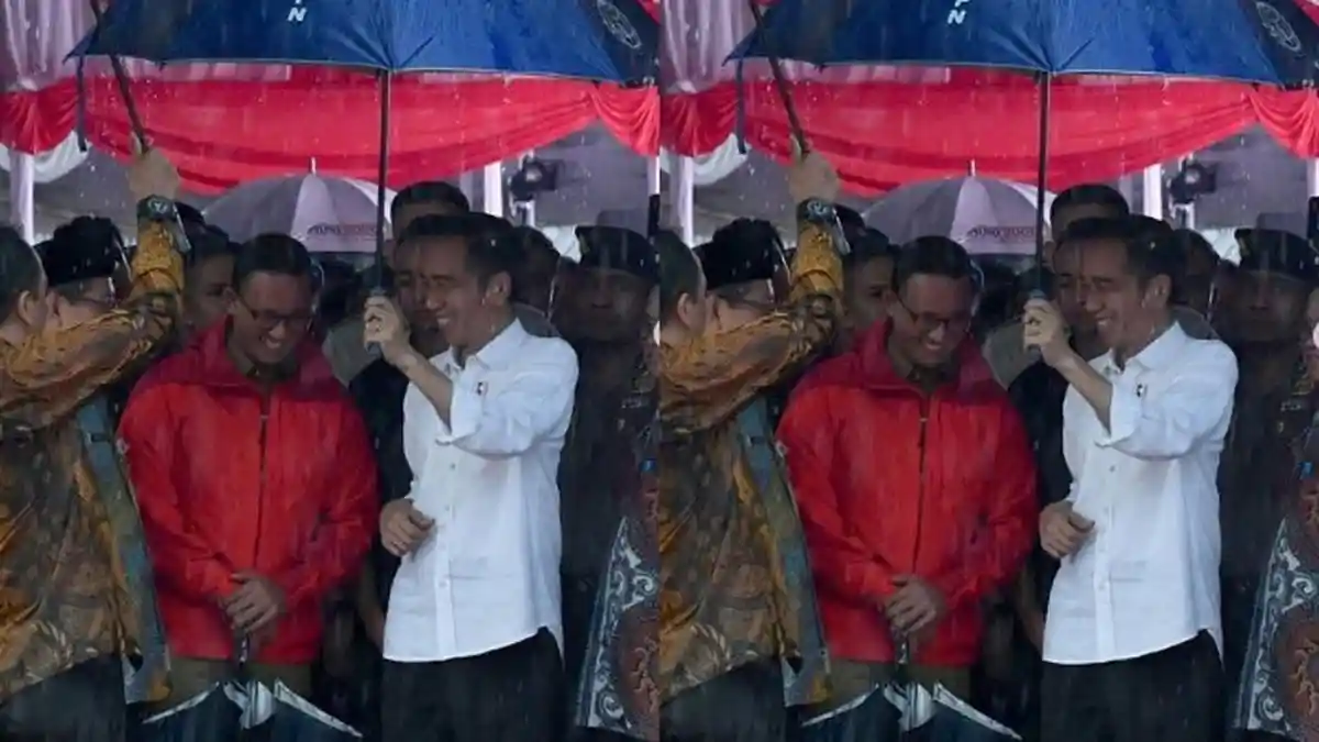 Foto Jokowi Payungi Dirinya, Anies Baswedan Ungkap Kejadian Sebenarnya