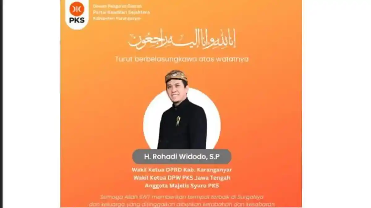 Rohadi Widodo Meninggal Dunia, Inilah Profil dan Perjalanan Karier Mantan Wakil Bupati Karanganyar