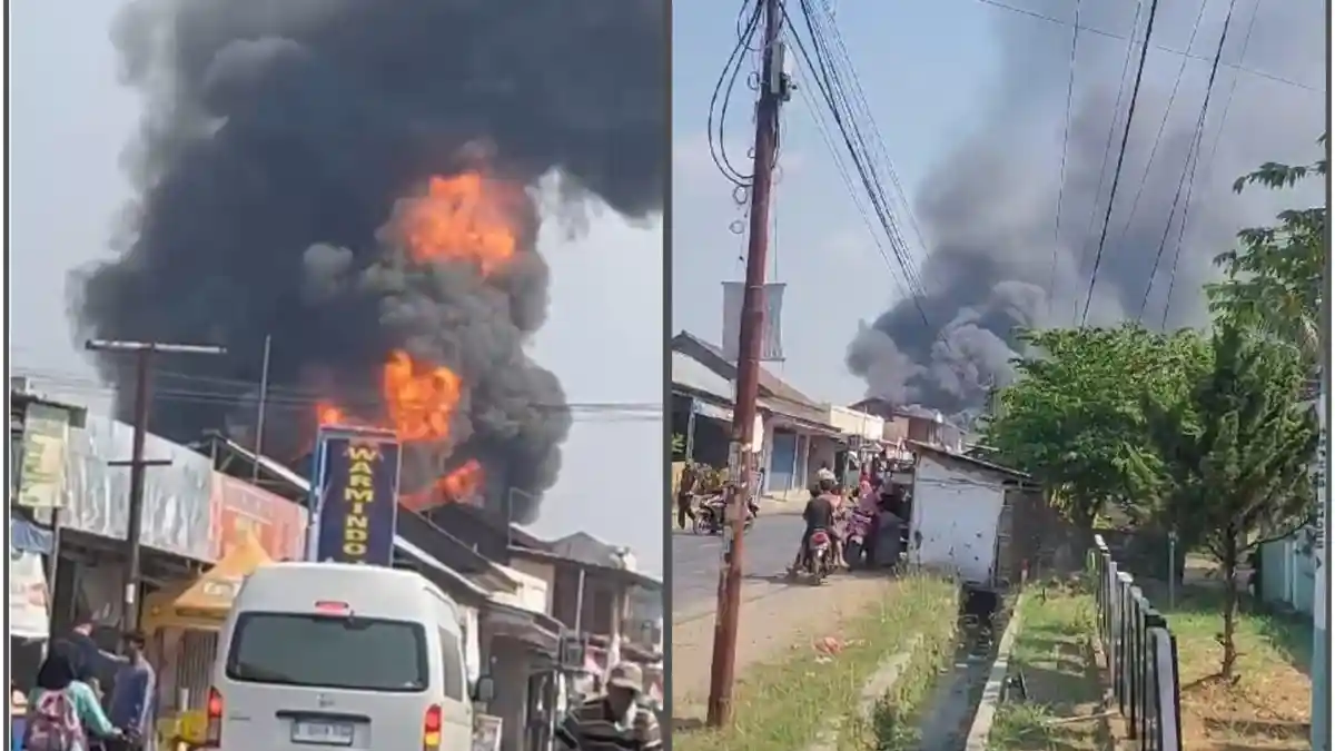 Stasiun Pengisian Gas Elpiji di Indramayu Terbakar Hebat, Asap Membumbung Tinggi, Kerugian Miliaran