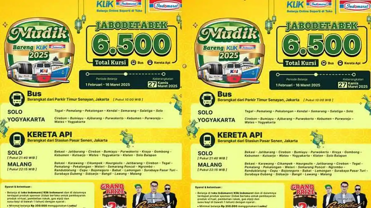 Cara Mudah Dapat Tiket Mudik Gratis Indomaret 2025, Total Kursi hingga 9.100, Ada Bus hingga Kapal