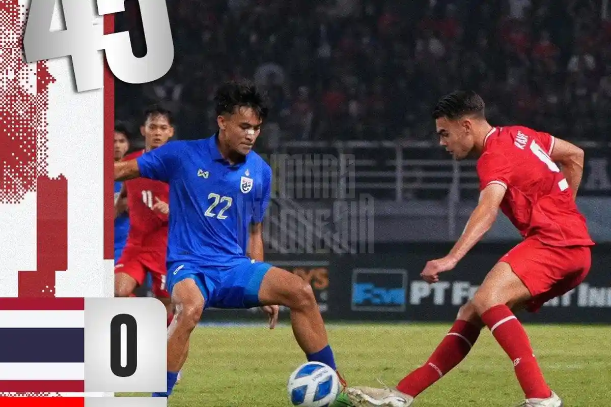 Babak I Timnas Indonesia U-19 vs Thailand: Gol Jens Raven Bikin Pasukan Garuda Ungguli Gajah Perang