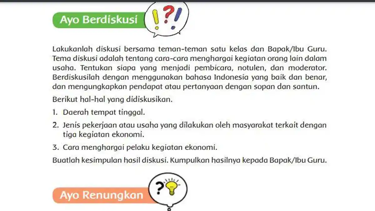 Kunci Jawaban Tema 9 Kelas 5 SD Halaman 160 Kurikulum 2013: Ayo Berdiskusi