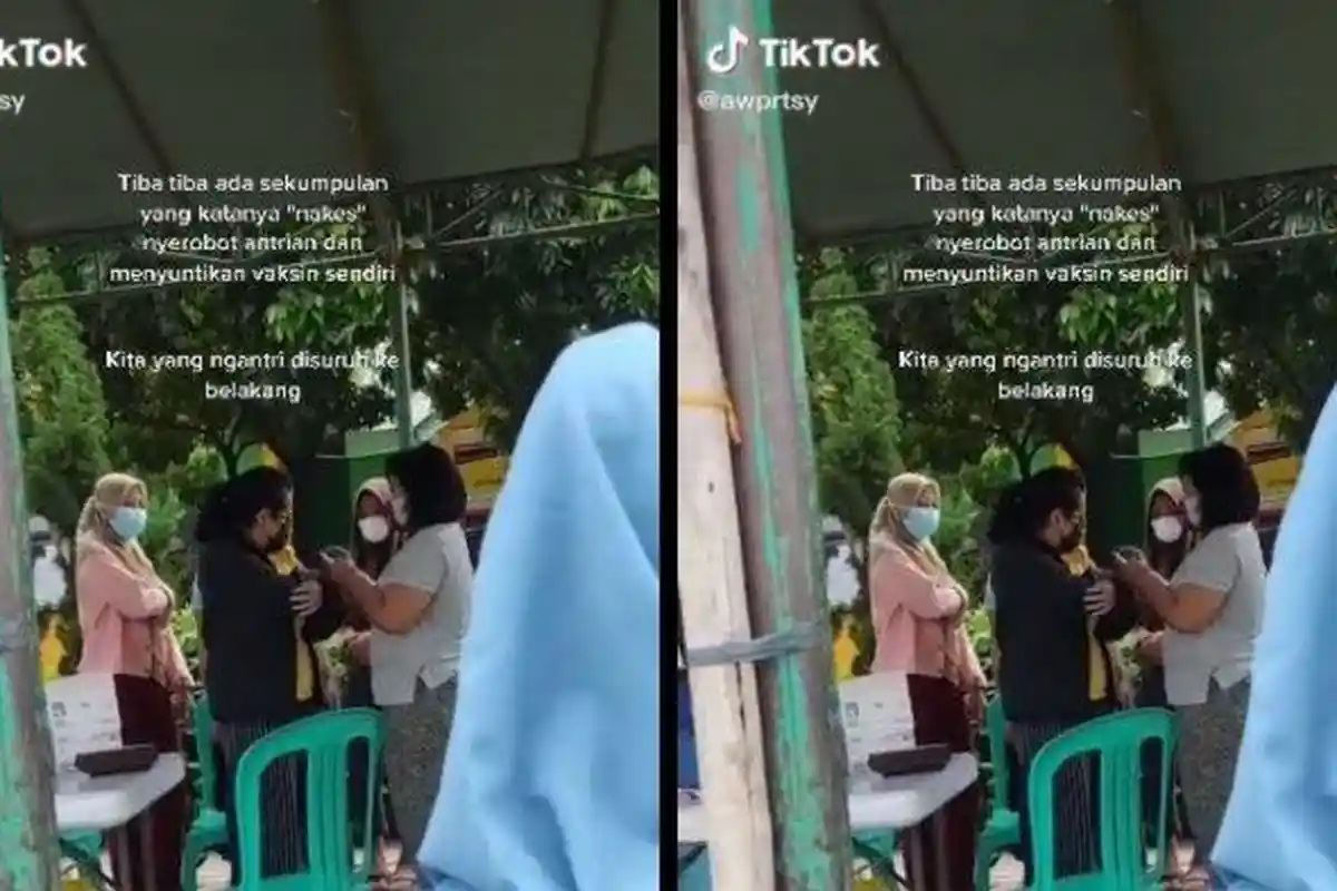 Fakta Viral Wanita Serobot Antrean Vaksinasi, Ternyata Seorang Dokter Paksa Anaknya yang Takut Jarum
