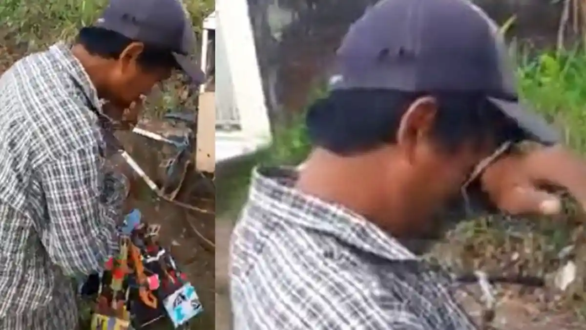 Viral Video Penjual Mainan Keliling Menangis Saat Ditanya 'Sudah Makan atau Belum?'