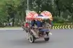 Wisatawan Naik Delman di Monas
